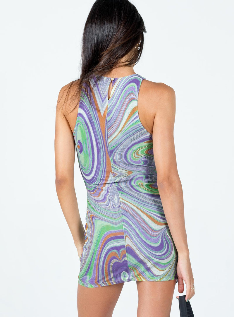 Lyra Mini Dress Purple Multi
