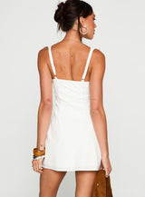 Florien Broderie Mini Dress White