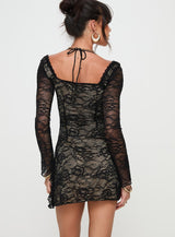 Aubriella Lace Mini Dress Black