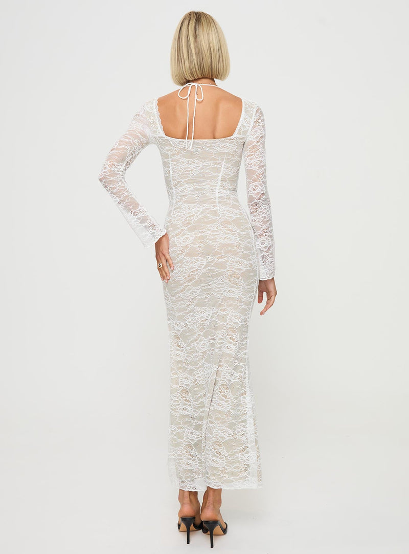 Aubriella Lace Maxi Dress Cream