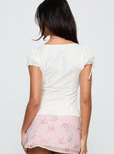 Incomparable Pleated Bust Top White