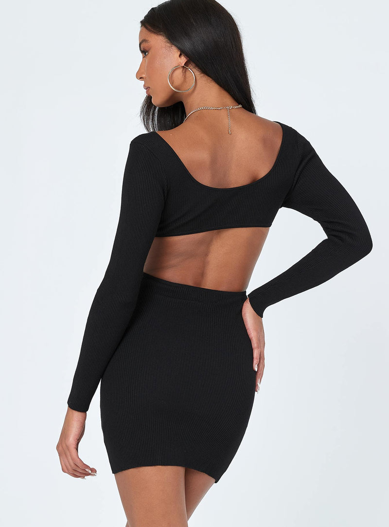 Lucia Cut Out Mini Dress Black