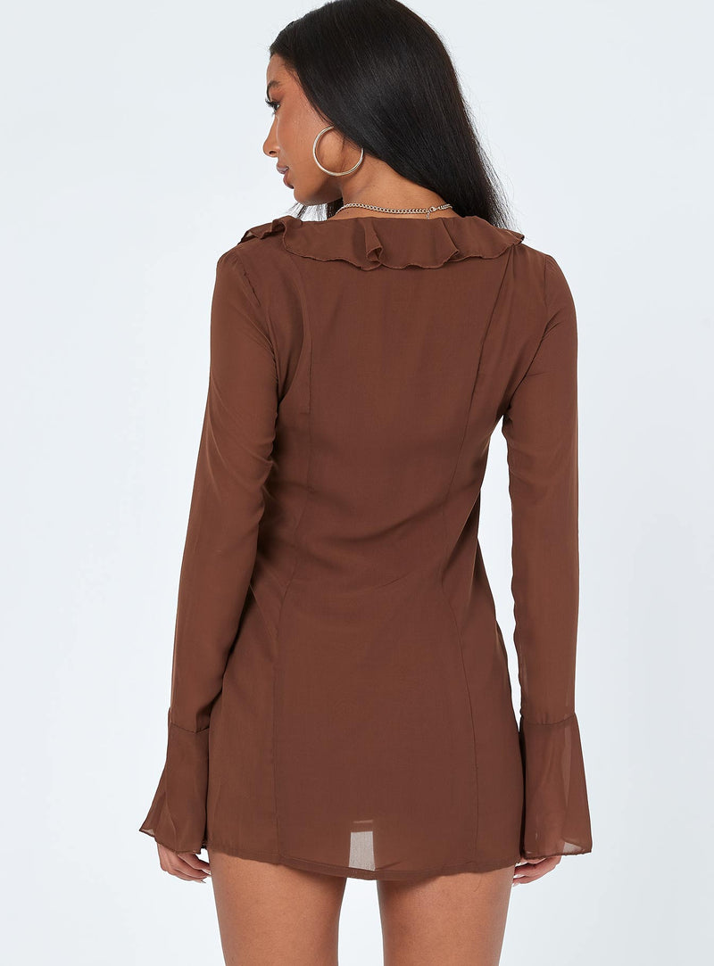 Theo Mini Dress Brown