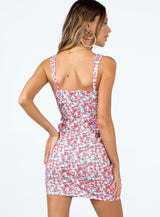 Be Mine Floral Mini Dress Red