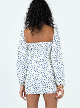 Vilma Long Sleeve Dress White Floral