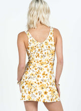 Bareena Mini Dress Yellow Floral
