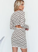 Laurel Mini Dress Cream / Brown