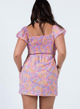 Nakita Mini Dress Purple Floral