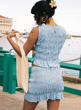 Miss You More Shirred Set Blue