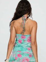 Naturally Halter Ring Top Blue Multi