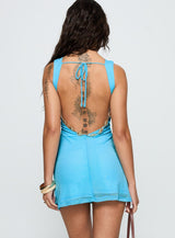 Dorian Open Back Mini Dress Blue