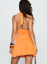 Tinisie Halter Mini Dress Orange