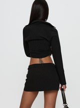 Feminique Skort Black Stripe