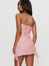 Tomika Strapless Mini Dress Pink Tall