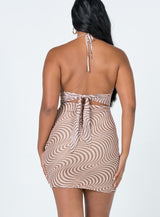 Bennie Mini Dress Brown Swirl