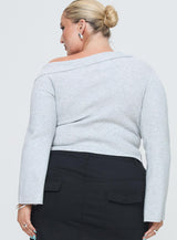 Sina Off The Shoulder Top Grey Curve