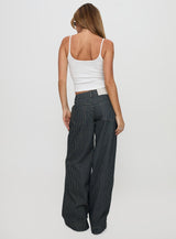 Actually Invested Low Rise Pants Denim Stripe