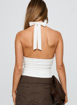 No Hard Feelings Twist Top White