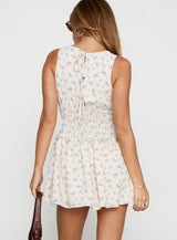 Yennifer Shirred Mini Dress Floral Multi