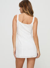 A Kiss Mini Dress White