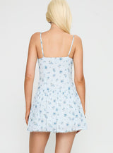 California Dream Mini Dress Blue / Floral