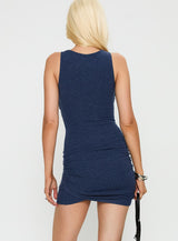 Heart Out Ruched Mini Dress Navy