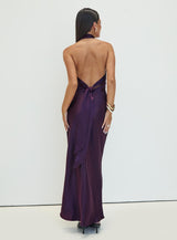 Rosaminta Halter Maxi Dress Plum Petite