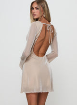 Supanova Open Back Mini Dress Champagne