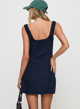 Wait For You Mini Dress Navy Tall