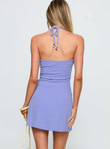 Maija Beaded Mini Dress Purple