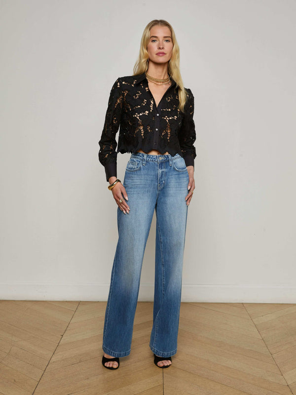 Seychelle Cropped Lace Blouse
