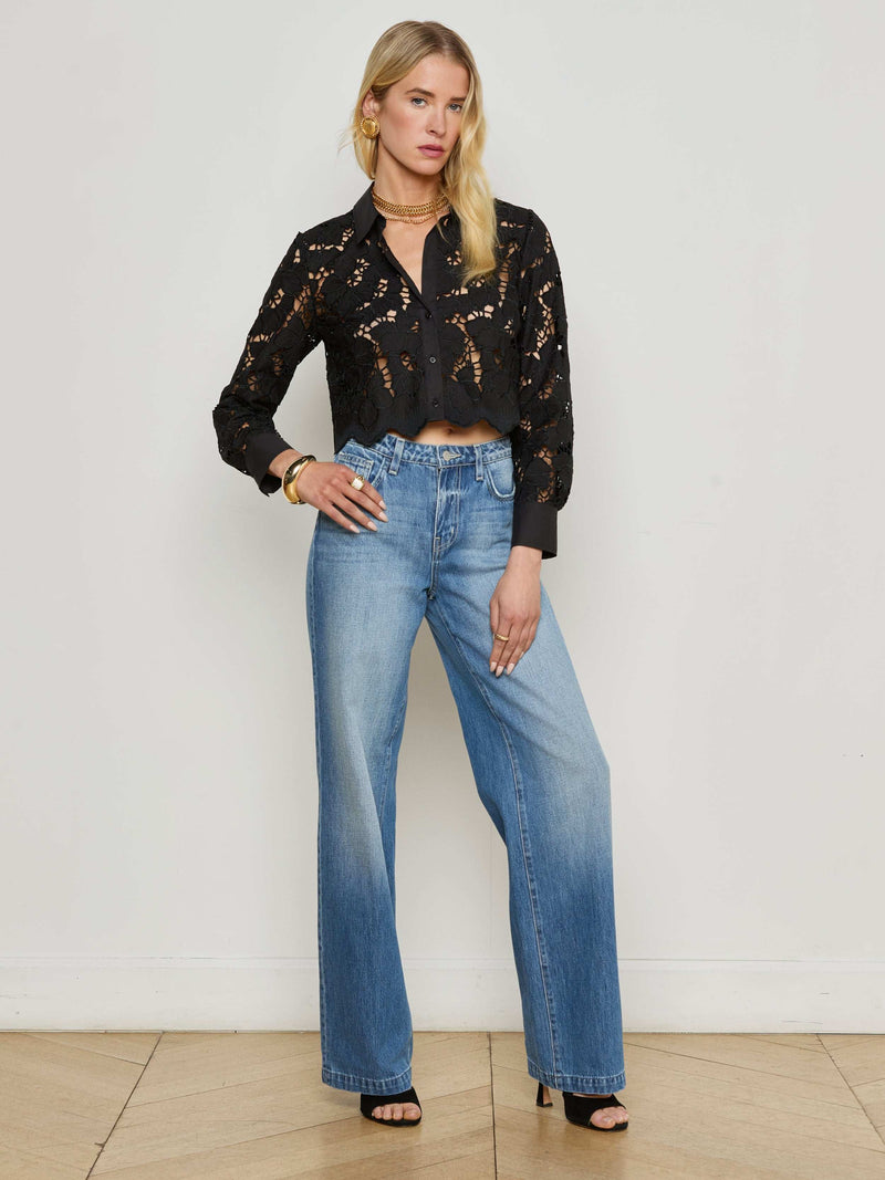 Seychelle Cropped Lace Blouse