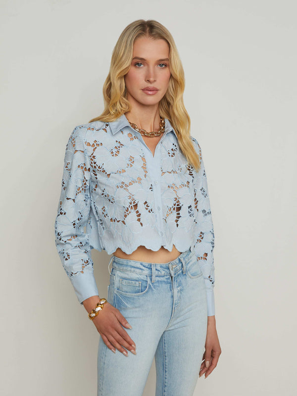 Seychelle Cropped Lace Blouse