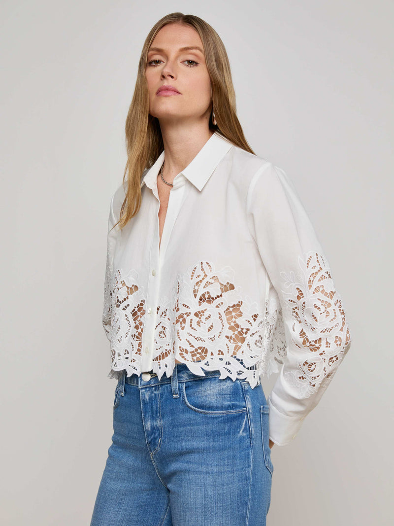 Seychelle Cropped Lace Blouse