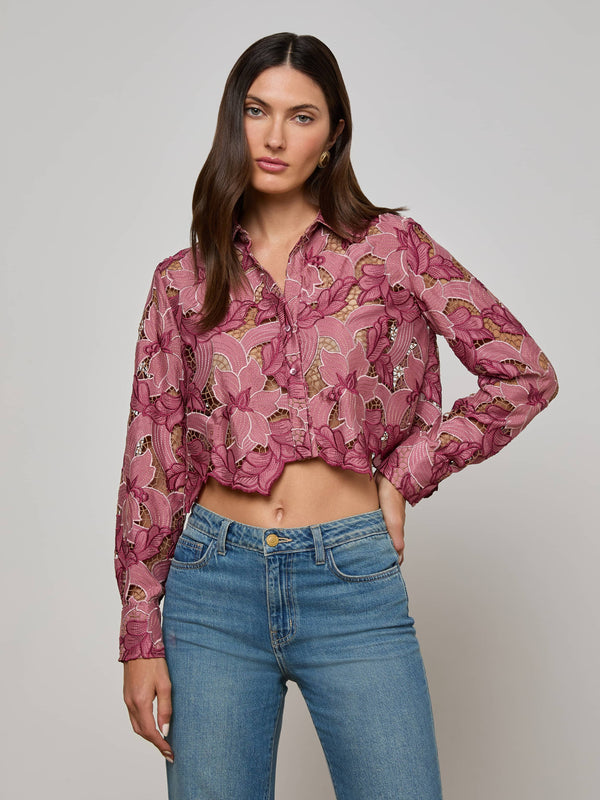 Akemi Cropped Lace Blouse
