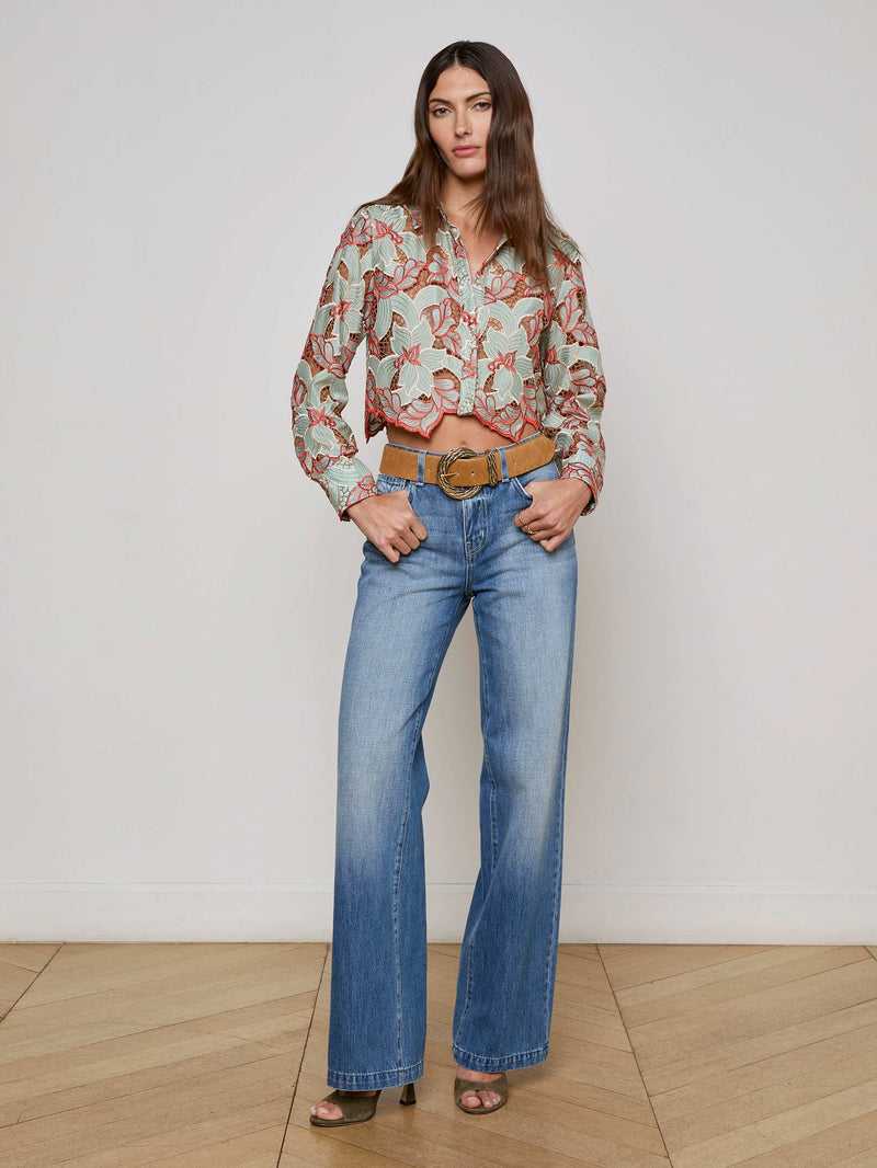Akemi Cropped Lace Blouse