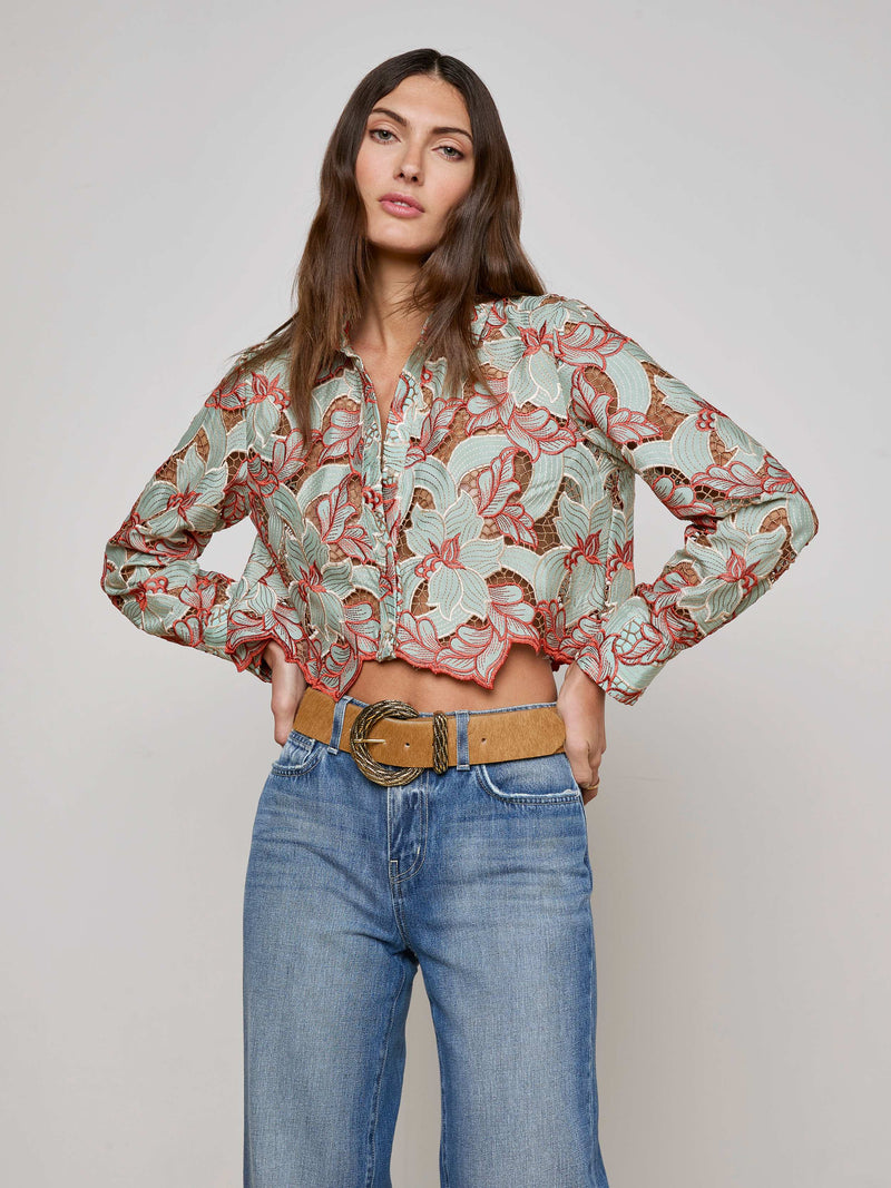 Akemi Cropped Lace Blouse
