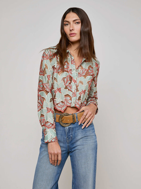 Akemi Cropped Lace Blouse
