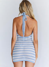Blue Moon Crochet Mini Dress White / Blue