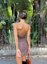 Motel Tintin Dress Flower Garden Brown