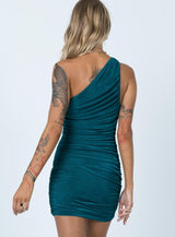 The Goddess Mini Dress Forest Green
