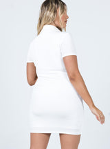 Elody Short Sleeve Mini Dress White