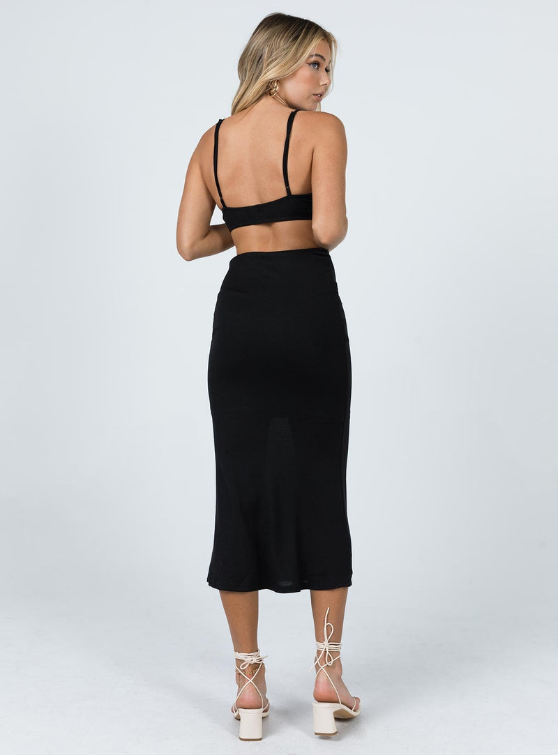 Jocelyn Cut Out Midi Dress Black