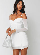 Viva Long Sleeve Mini Dress White