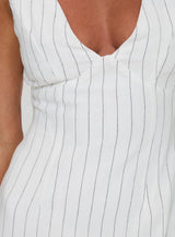 Tortellini Mini Dress White / Black Stripe