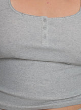 Sleepytea Rib Sleep Long Sleeve Top Grey Curve
