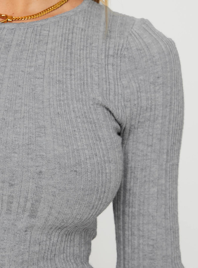 Tomita Long Sleeve Mini Dress Grey Marle