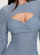 Absynth Long Sleeve Mini Dress Blue