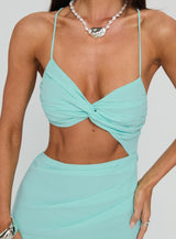 No Control Keyhole Maxi Dress Aqua