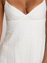 Dearly Embroidered Mini Dress White Petite